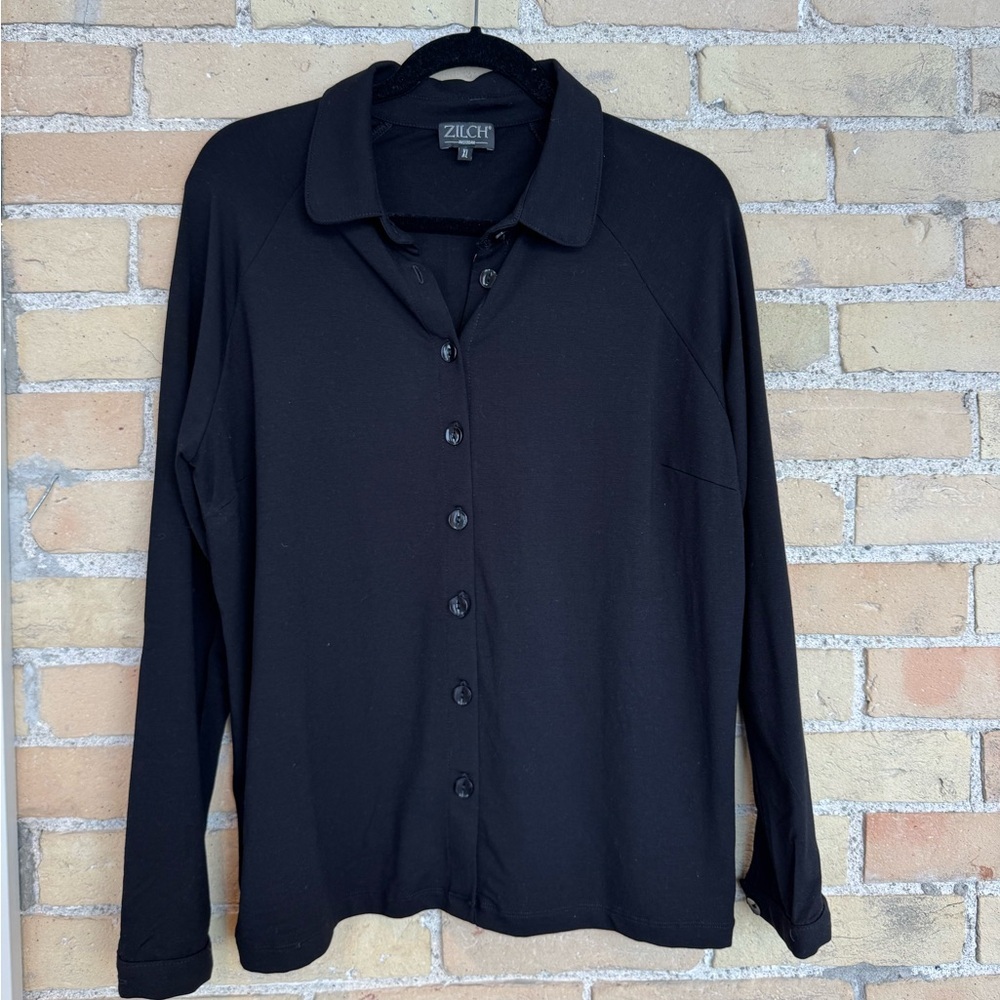 Zilch black jersey knit shirt